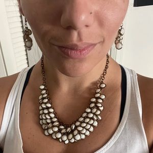 Bib statement necklace and matching earrings